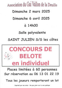 CONCOURS DE BELOTE EN INDIVIDUEL